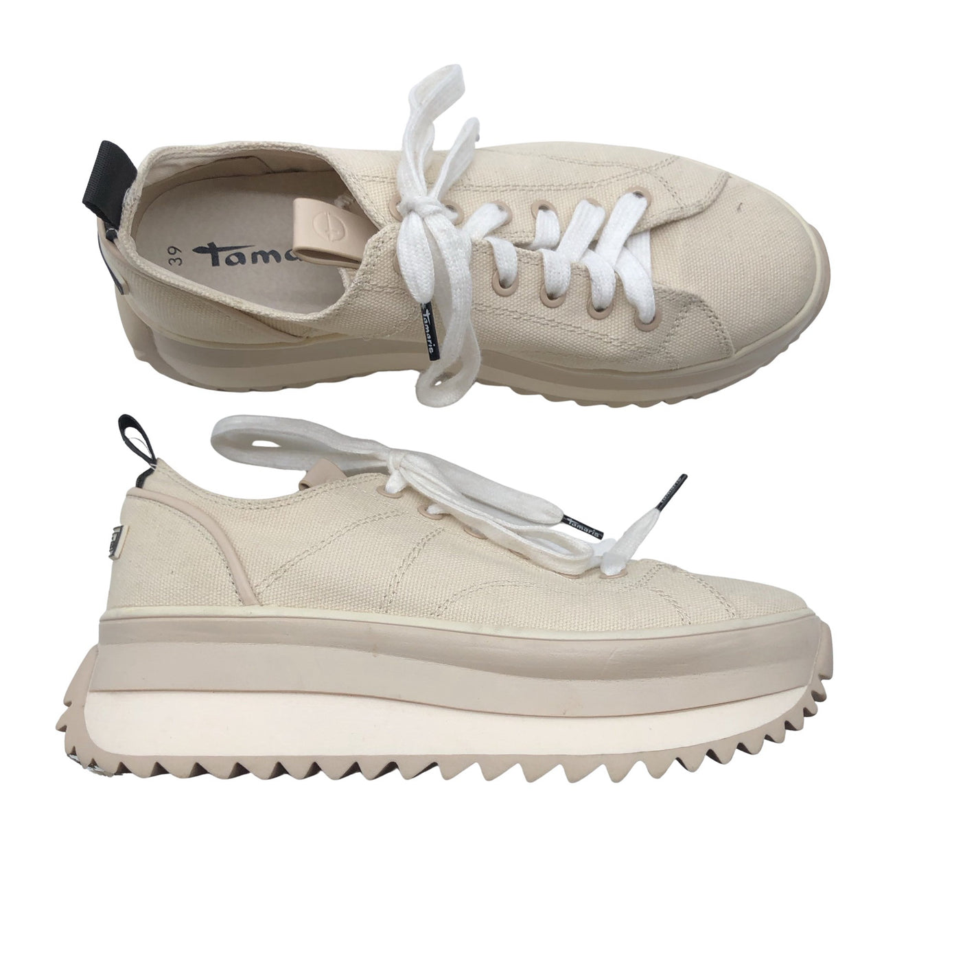 Naisten Tamaris - Tennarit, koko 39 - Beige (2)