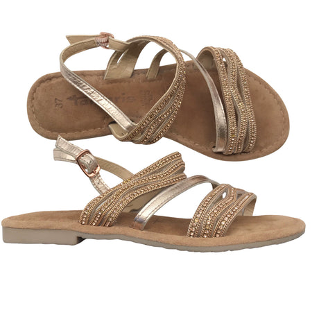 Naisten Tamaris - Sandaalit, koko 37 - Kulta (2)