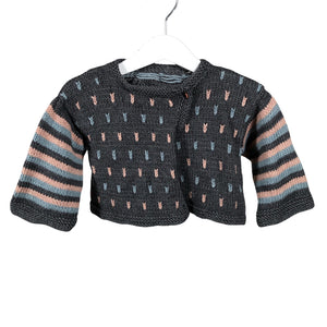 Tyttöjen Handmade - Neuletakki, koko 104 - 110 - Harmaa (1)