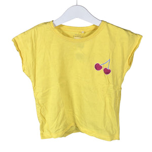 Tyttöjen Name It - T-paita, koko 110 - 116 - Keltainen (1)