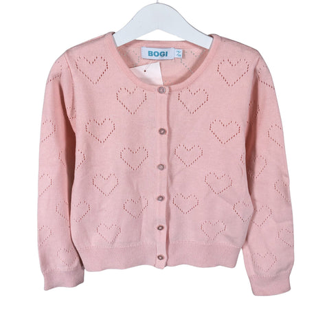 Tyttöjen Bogi - Neuletakki, koko 116 - 122 - Vaaleanpunainen ()