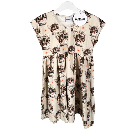 Tyttöjen Metsola - Trikoomekko, koko 122 - 128 - Beige ()