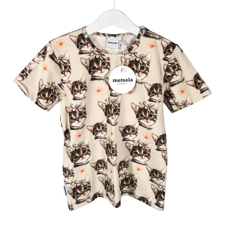 Tyttöjen Metsola - T-paita, koko 122 - 128 - Beige ()