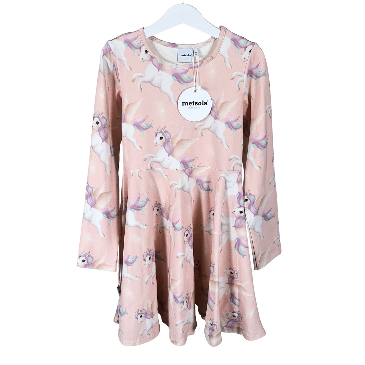 Tyttöjen Metsola - Trikoomekko, koko 134 - 140 - Vaaleanpunainen (1)