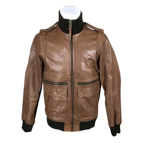 Miesten Jack & Jones - Nahkatakki, koko L - Ruskea ()