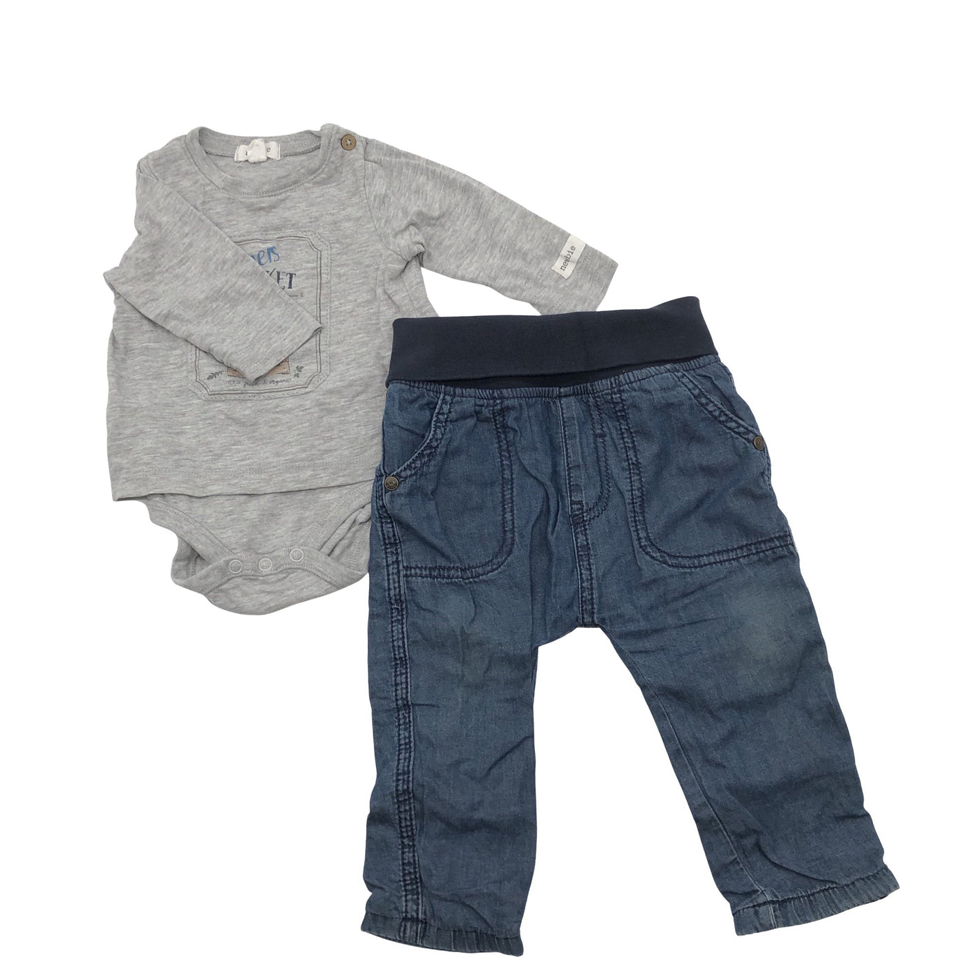 Unisex Newbie - Body, koko 62 - 68 - Harmaa (1)