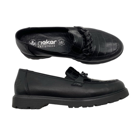 Naisten Rieker - Loaferit, koko 39 - Musta ()