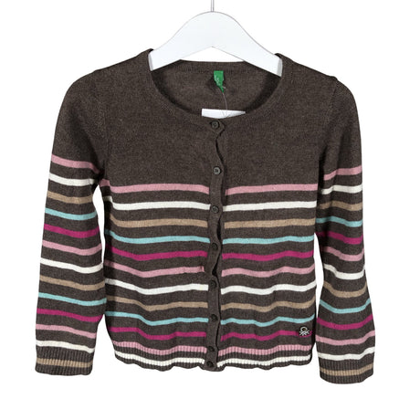 Tyttöjen Benetton - Neuletakki, koko 104 - 110 - Ruskea ()
