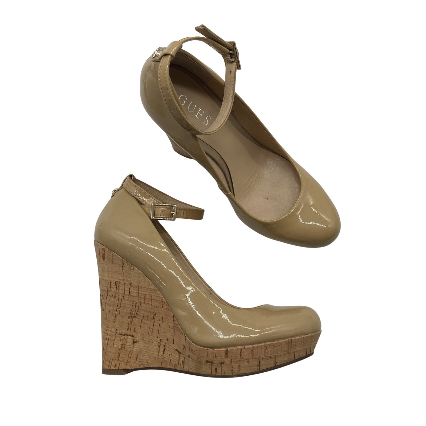 Naisten Guess - Kiilakorkokengät, koko 36 - Beige (1)