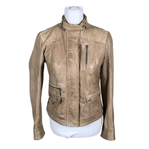 Naisten Esprit - Nahkatakki, koko 38 - Beige (1)
