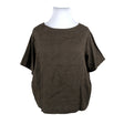 Naisten Handmade - Lyhythihainen pusero, koko 46 - Ruskea ()