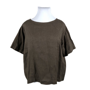 Naisten Handmade - Lyhythihainen pusero, koko 46 - Ruskea (1)