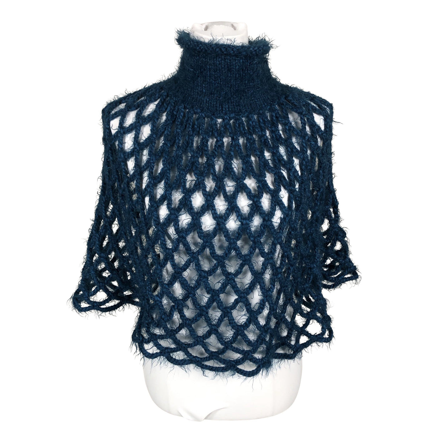 Naisten Handmade - Poncho, koko 38 - Sininen (1)
