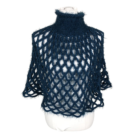 Naisten Handmade - Poncho, koko 38 - Sininen ()
