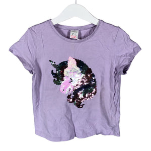 Tyttöjen Lindex - T-paita, koko 110 - 116 - Violetti (1)