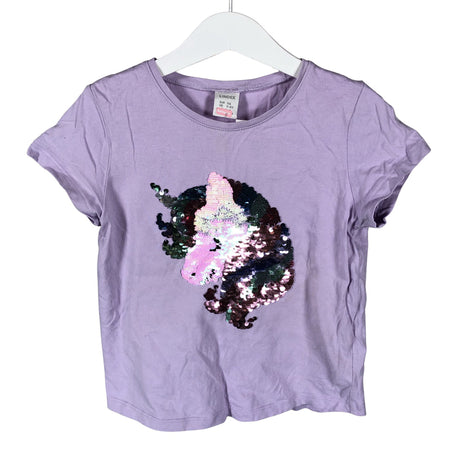 Tyttöjen Lindex - T-paita, koko 110 - 116 - Violetti ()