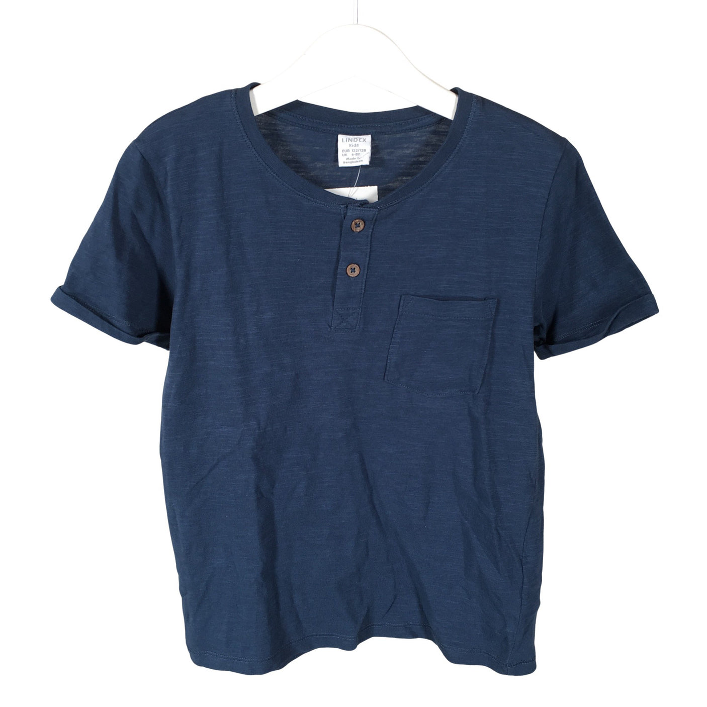 Unisex Lindex - T-paita, koko 122 - 128 - Sininen (1)