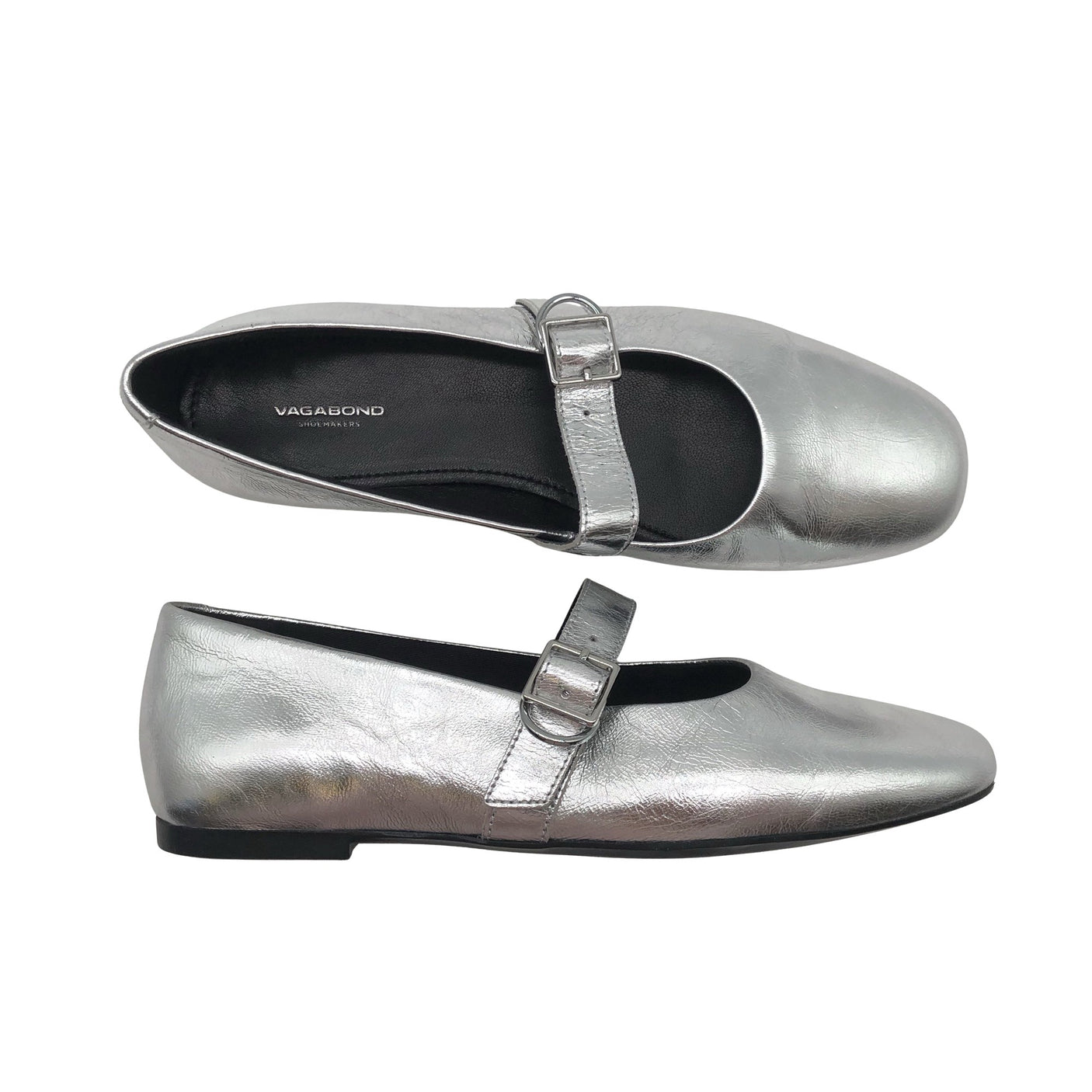 Naisten Vagabond - Ballerinat, koko 38 - Hopea (1)