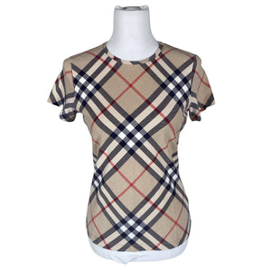 Naisten Burberry - T-paita, koko 38 - Beige (1)