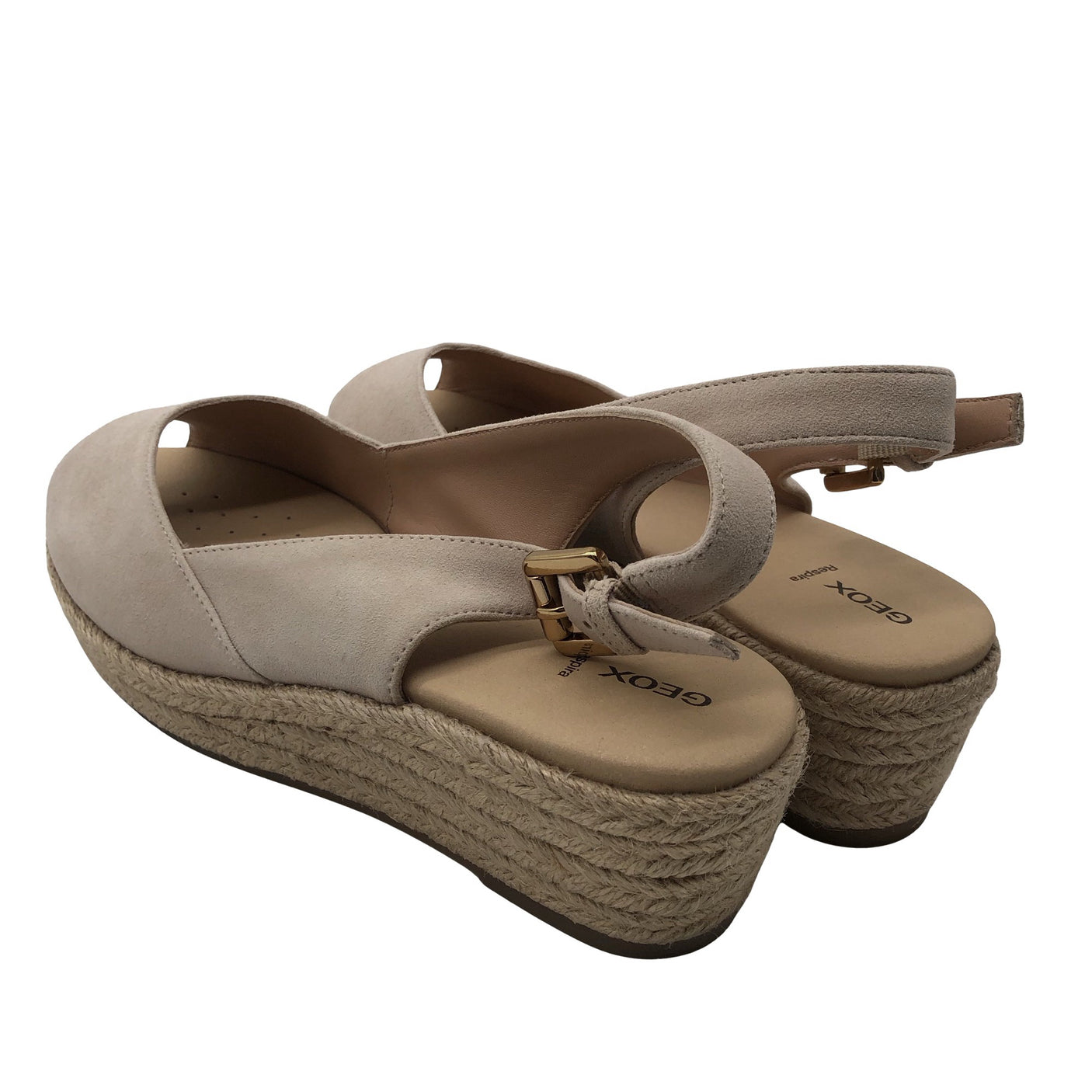 Naisten Geox - Kiilakorkosandaalit, koko 39 - Beige (3)