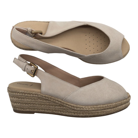 Naisten Geox - Kiilakorkosandaalit, koko 39 - Beige ()