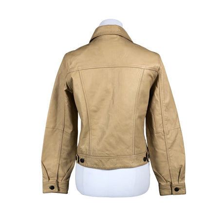 Naisten Traction - Nahkatakki, koko 36 - Beige (2)