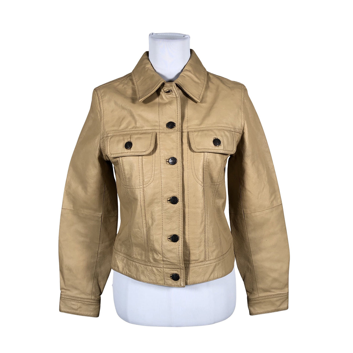 Naisten Traction - Nahkatakki, koko 36 - Beige (1)