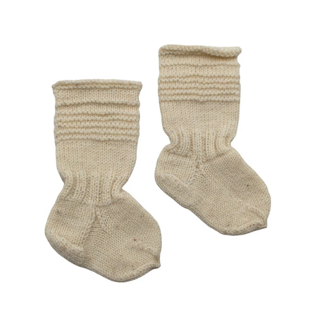 Unisex Handmade - Villasukat, koko 19 - Luonnonvalkoinen ()