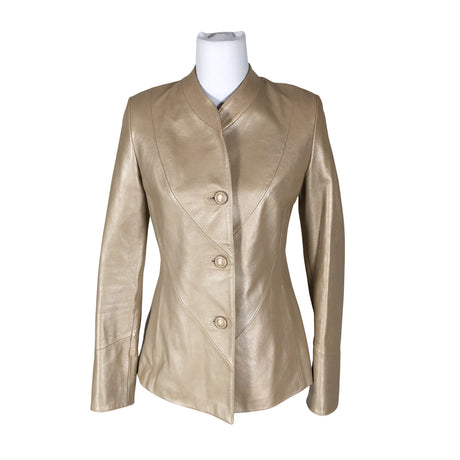 Naisten Friitala - Nahkatakki, koko 36 - Beige ()