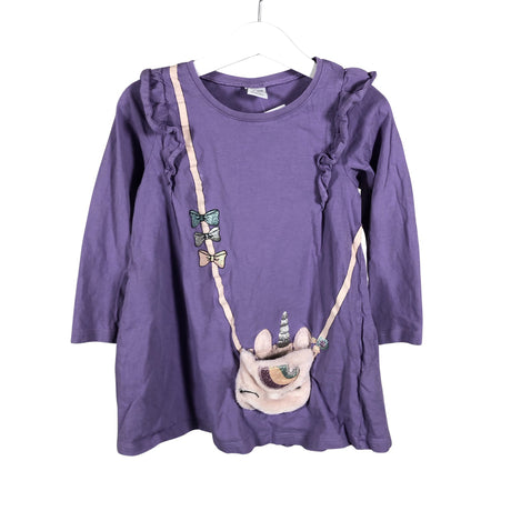 Tyttöjen Lindex - Trikootunika, koko 104 - 110 - Violetti ()