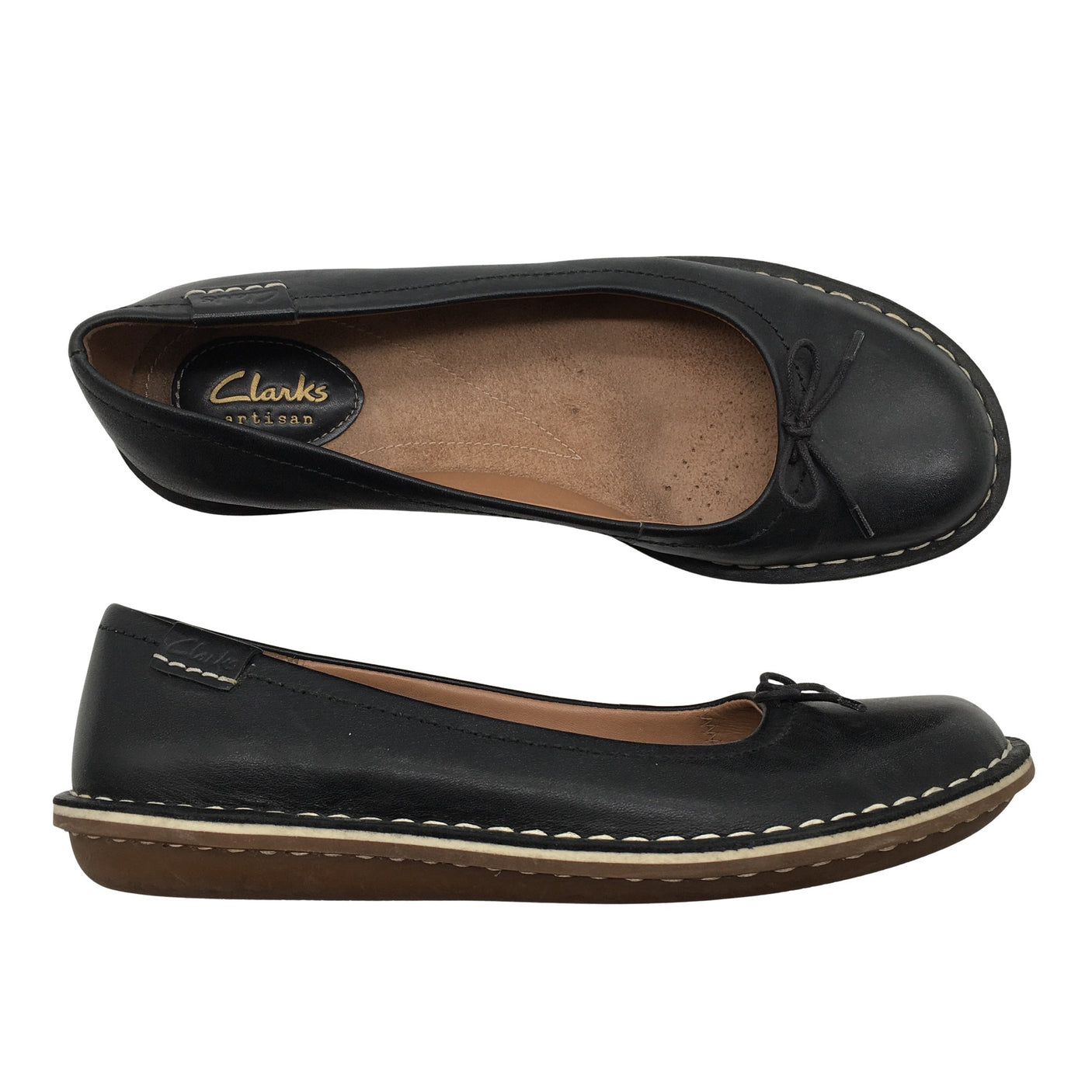 Naisten Clarks - Ballerinat, koko 38 - Musta (1)