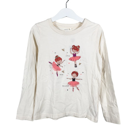 Tyttöjen Name It - Trikoopaita, koko 122 - 128 - Beige ()