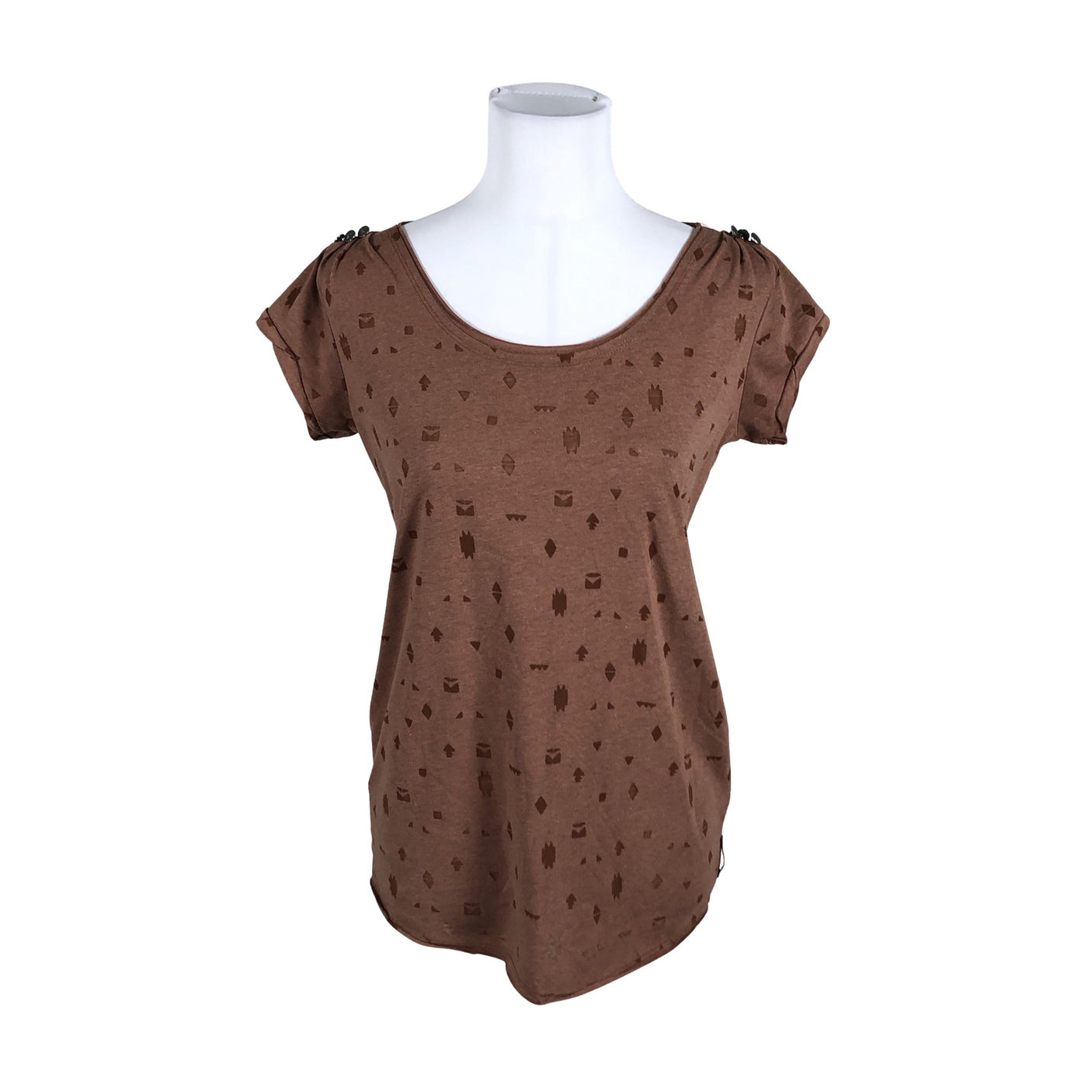 Naisten Maison Scotch - T-paita, koko 36 - Ruskea (1)
