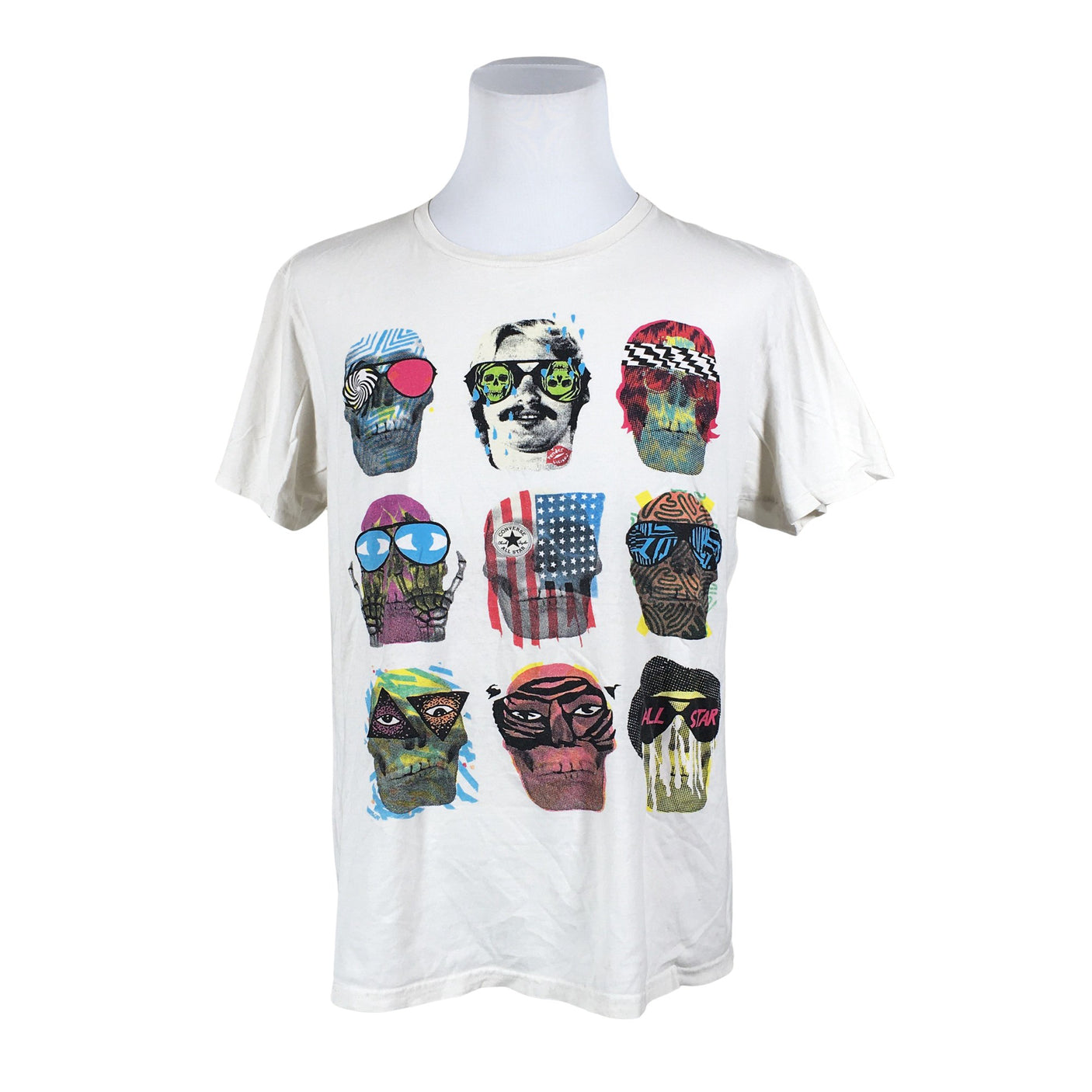 Miesten Converse - T-paita, koko XL - Luonnonvalkoinen (1)