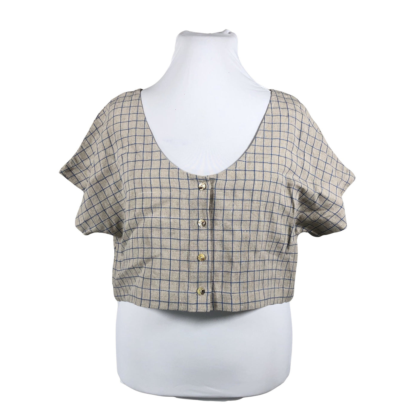 Naisten AmourLinen - Lyhythihainen pusero, koko 42 - Beige (1)