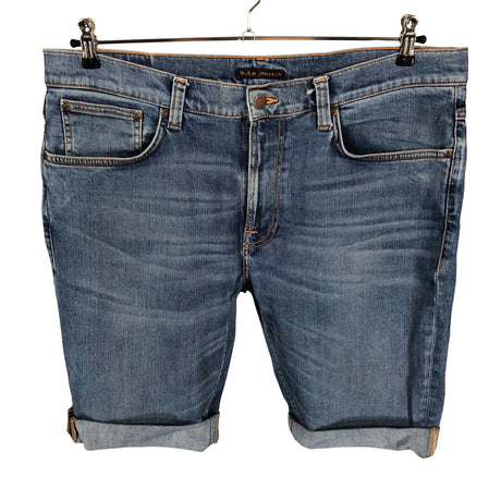 Miesten Nudie Jeans - Farkkushortsit, koko L - Vaaleansininen ()