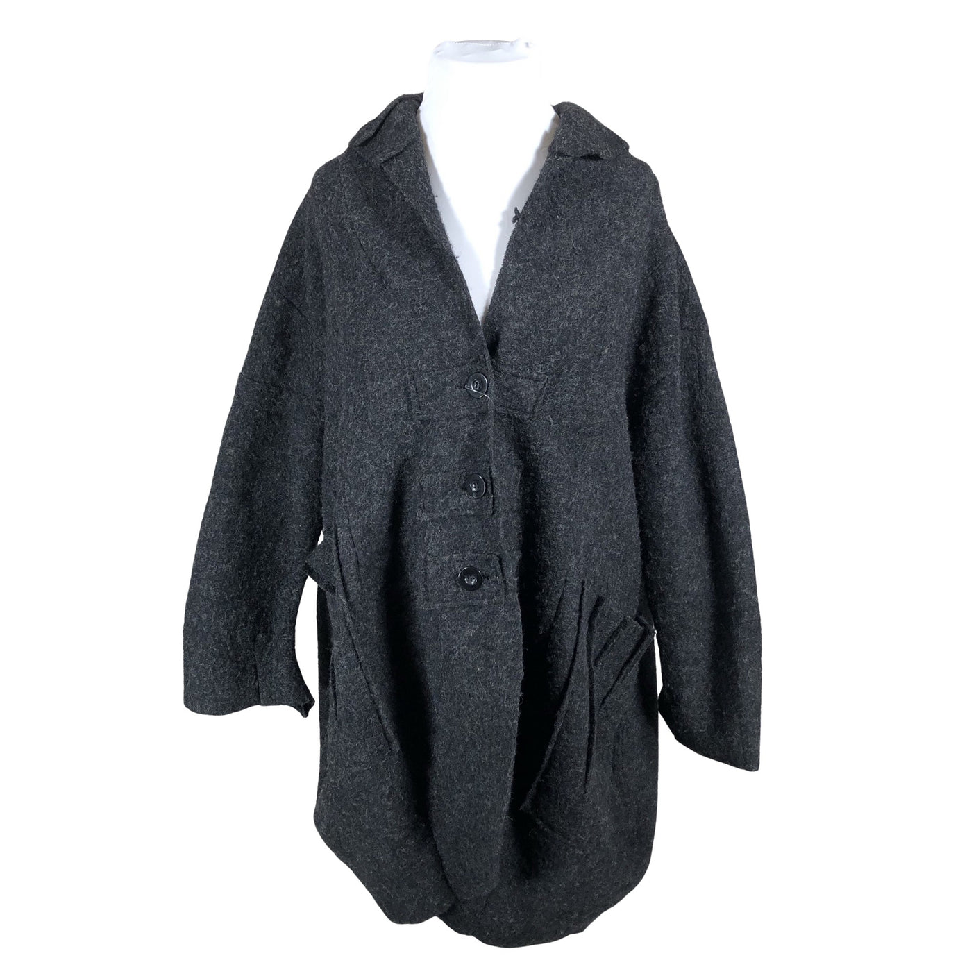 Naisten Handmade - Villakangastakki, koko 50 - Harmaa (1)