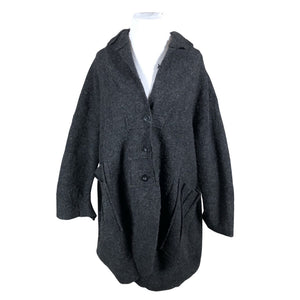 Naisten Handmade - Villakangastakki, koko 50 - Harmaa (1)
