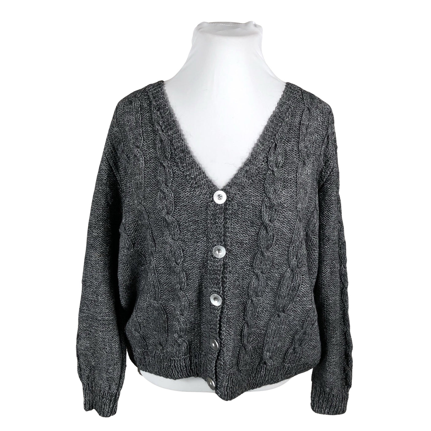 Naisten Handmade - Neuletakki, koko 50 - Harmaa (1)