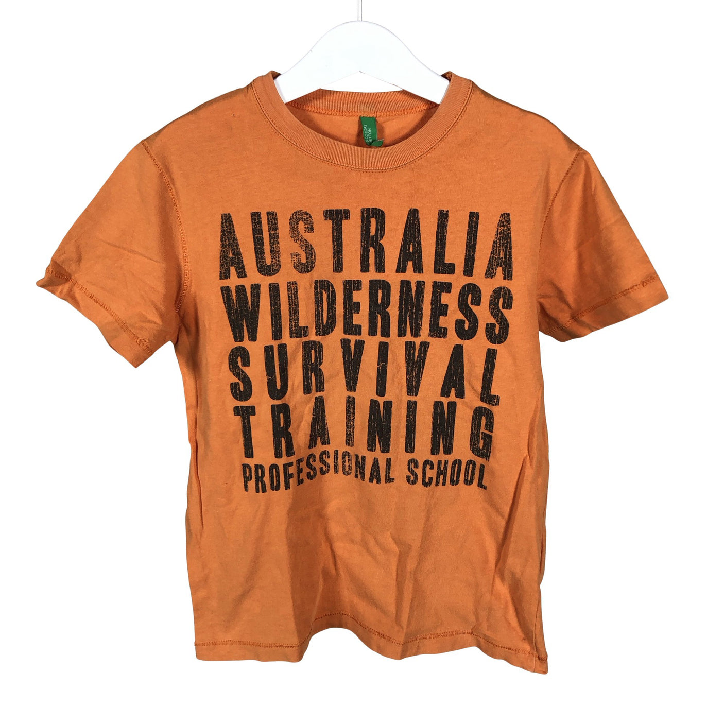 Unisex Benetton - T-paita, koko 128 - 134 - Oranssi (1)