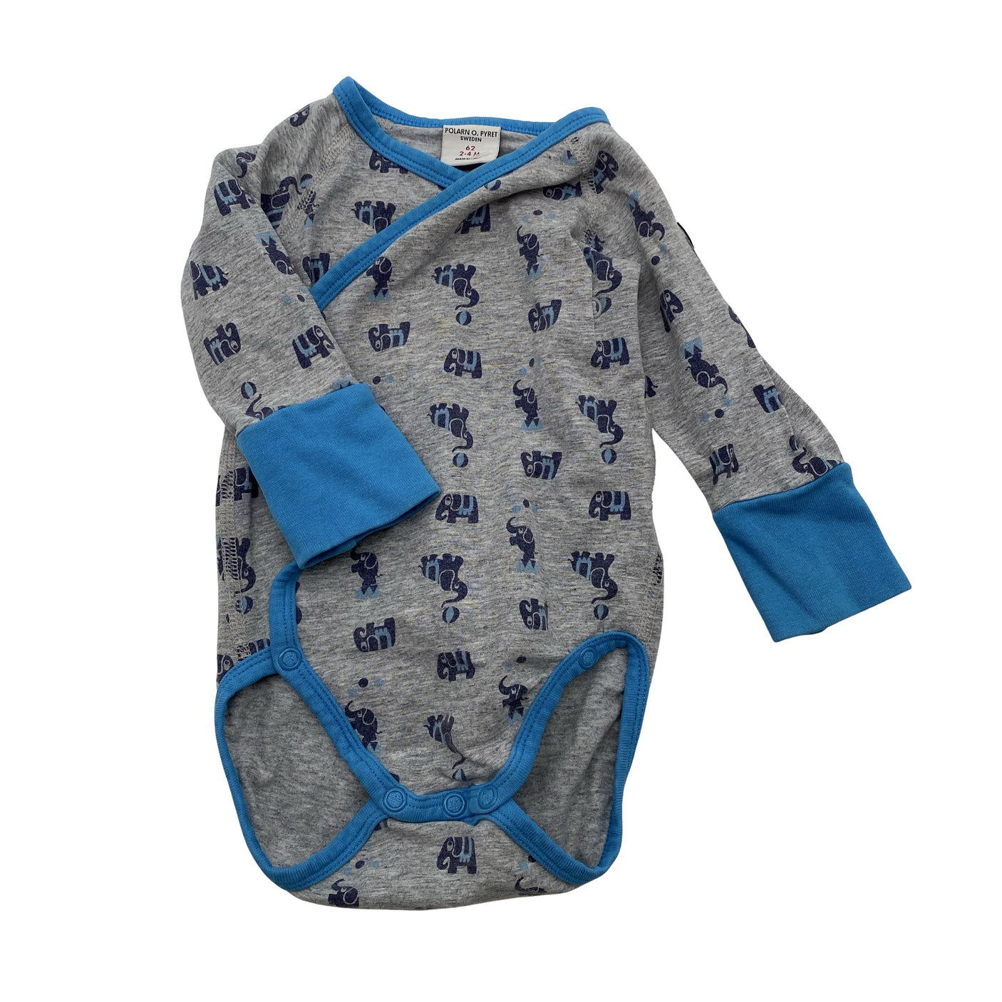 Unisex Polarn O. Pyret - Body, koko 56 - 62 - Harmaa (1)