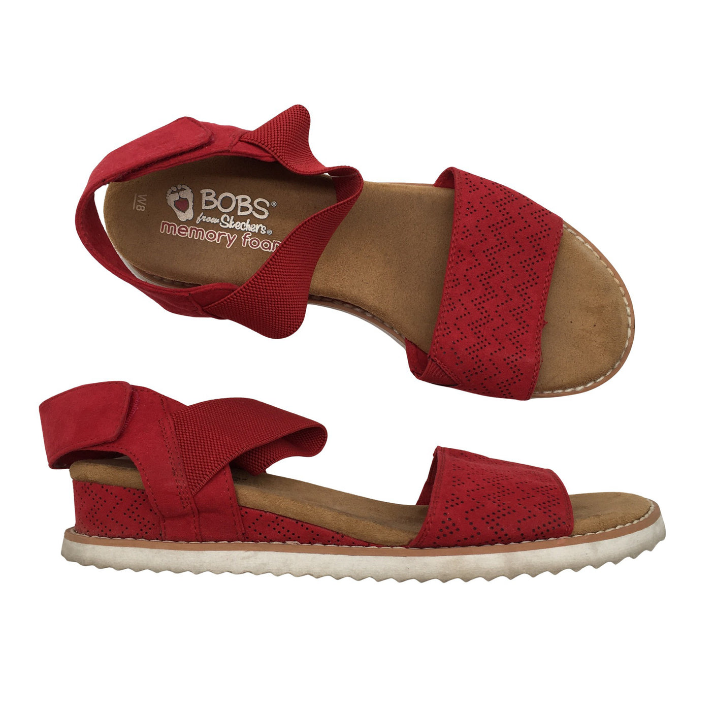 Naisten Skechers - Kiilakorkosandaalit, koko 40 - Punainen (1)