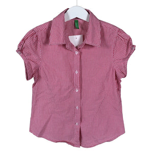 Tyttöjen Benetton - Kauluspaita, koko 116 - 122 - Pinkki (1)