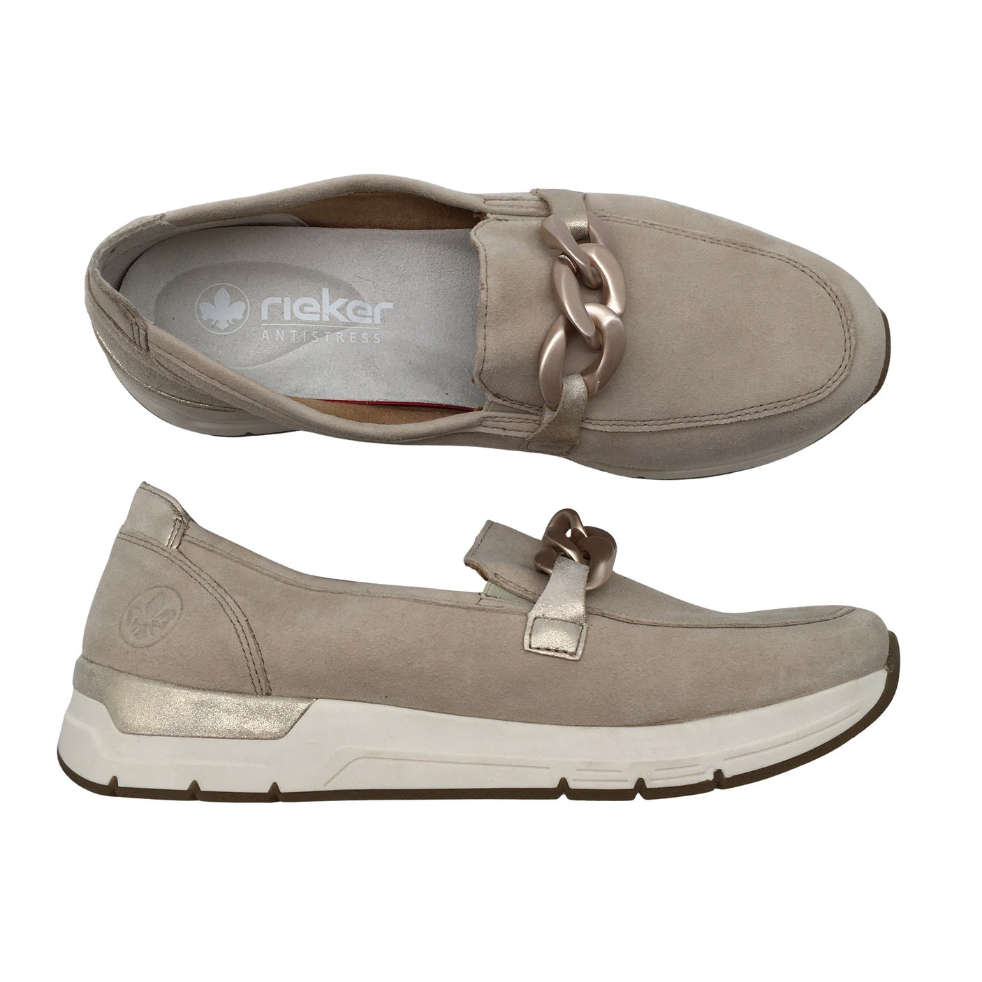 Naisten Rieker - Loaferit, koko 41 - Beige (1)