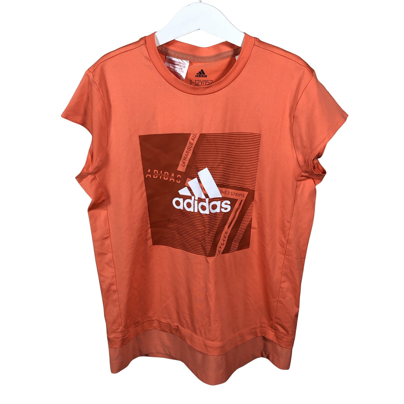 Tyttöjen Adidas - Urheilupaita, lyhyet hihat, koko 146 - 152 - Oranssi (1)