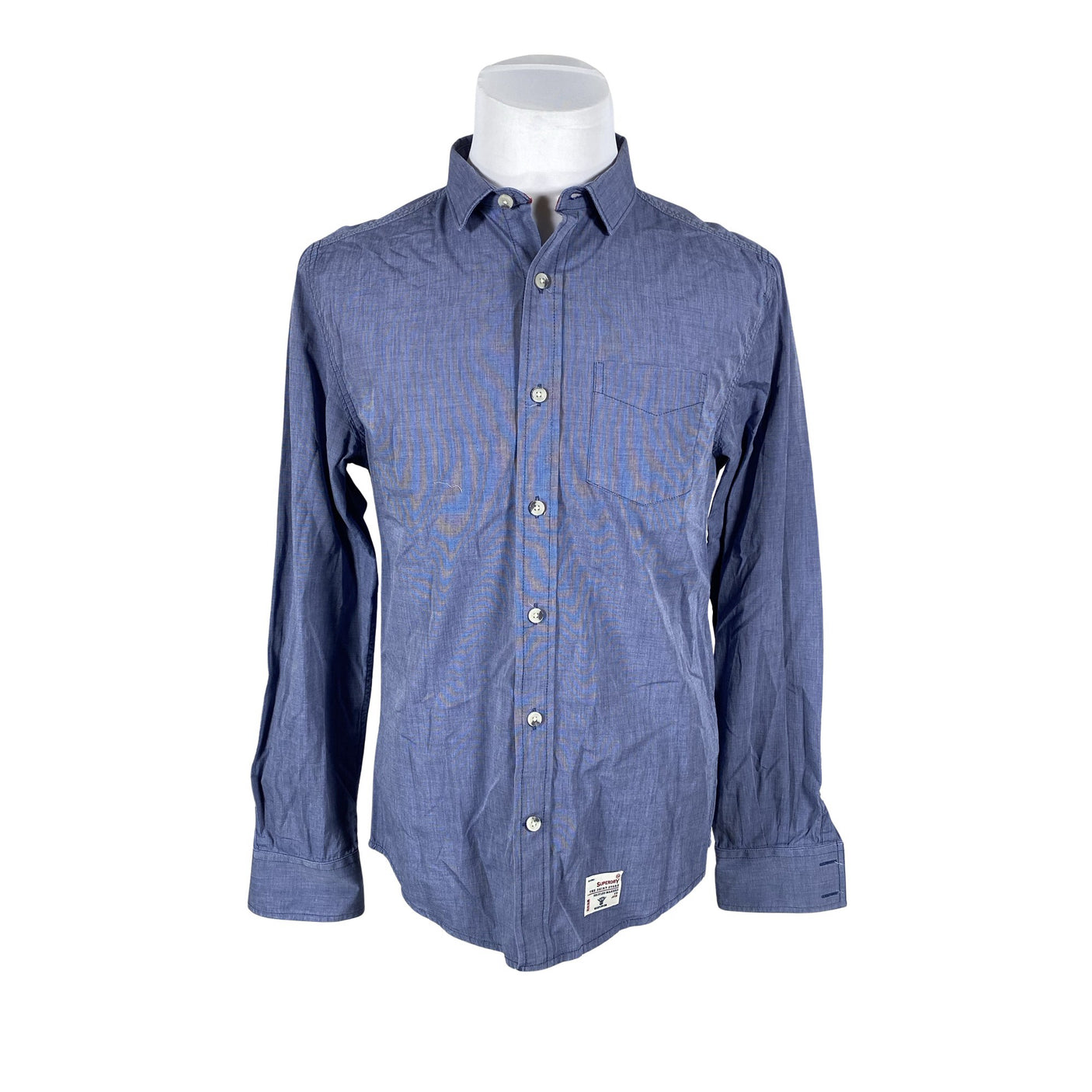 Miesten Superdry - Kauluspaita, koko L - Sininen (1)