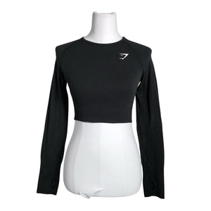 Naisten Gymshark - Urheilupaita, pitkät hihat, koko 38 - Musta (1)