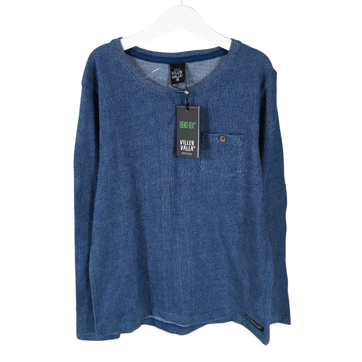 Unisex Villervalla - Trikoopaita, koko 140 - 146 - Sininen (1)