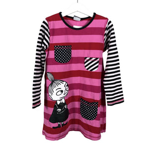 Tyttöjen Lindex - Trikoomekko, koko 116 - 122 - Pinkki (1)