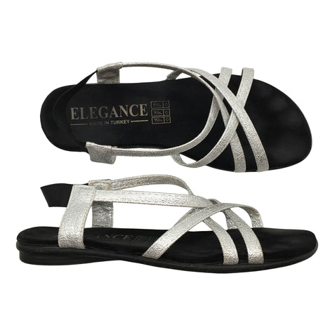Naisten Elegance - Sandaalit, koko 39 - Hopea ()